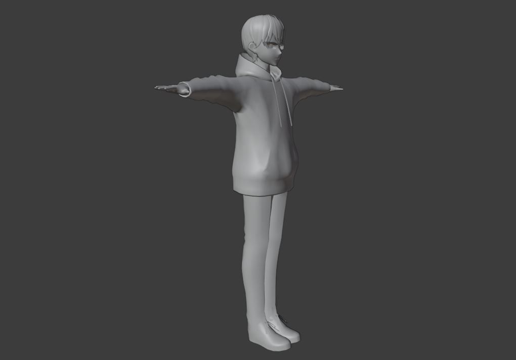 cute anime boy character c9 Low-poly 3D model_13