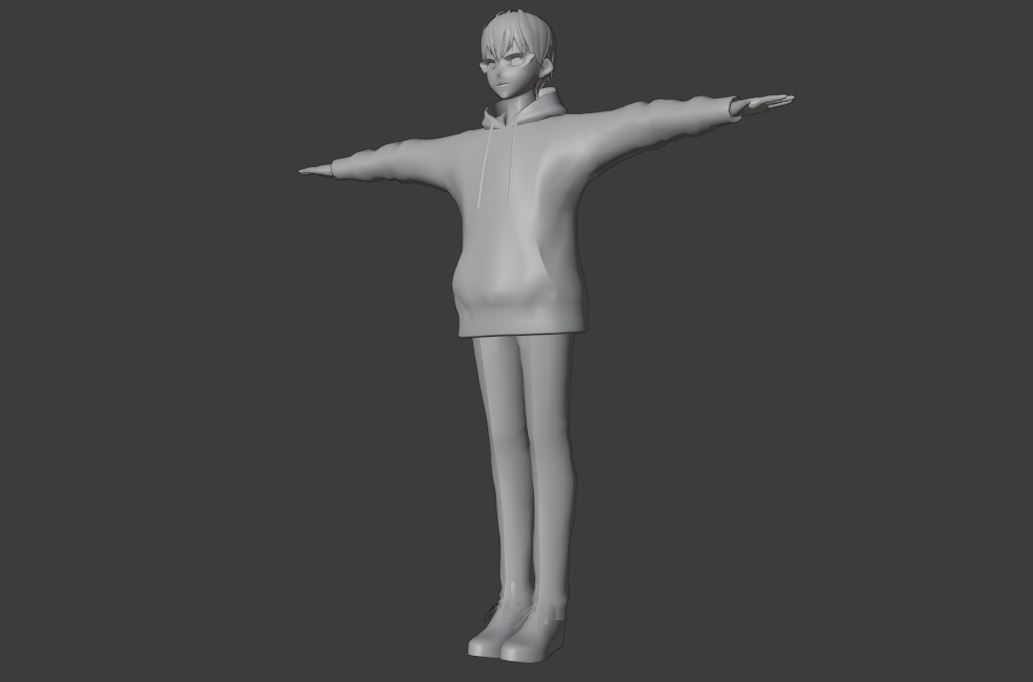 cute anime boy character c9 Low-poly 3D model_10