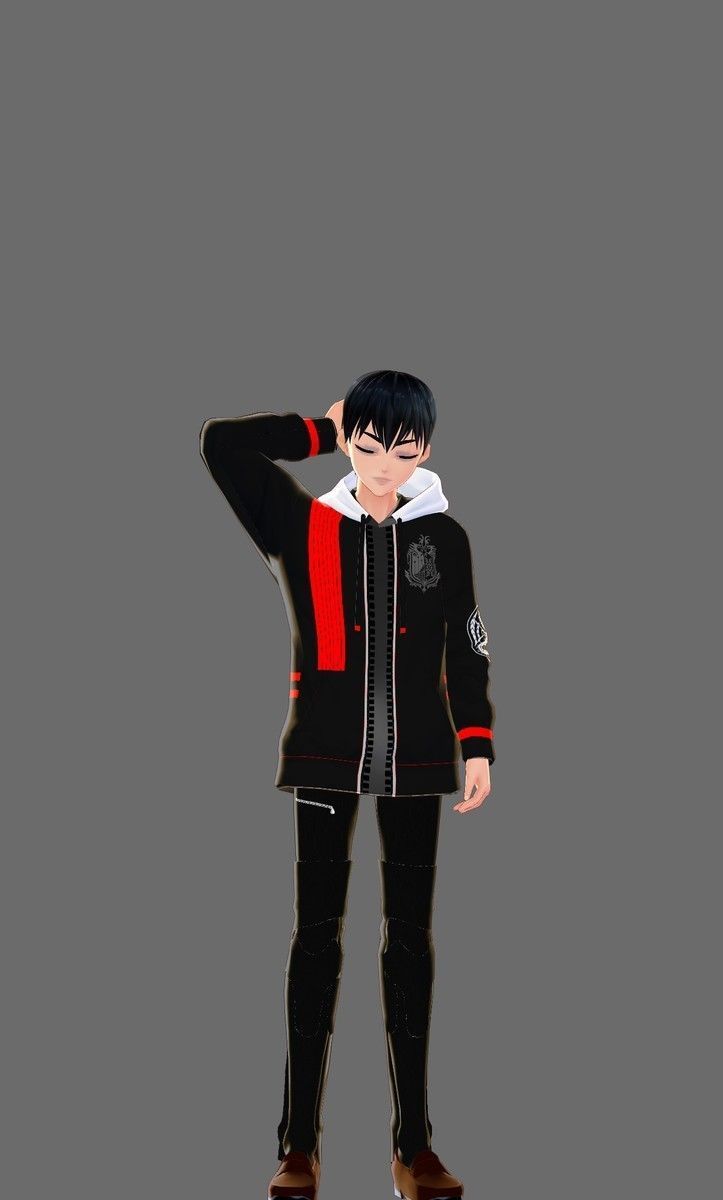 cute anime boy character c9 Low-poly 3D model_3