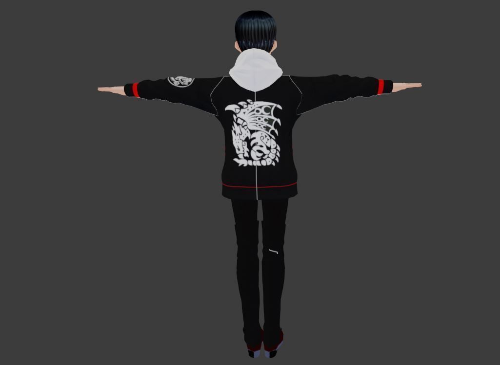 cute anime boy character c9 Low-poly 3D model_7