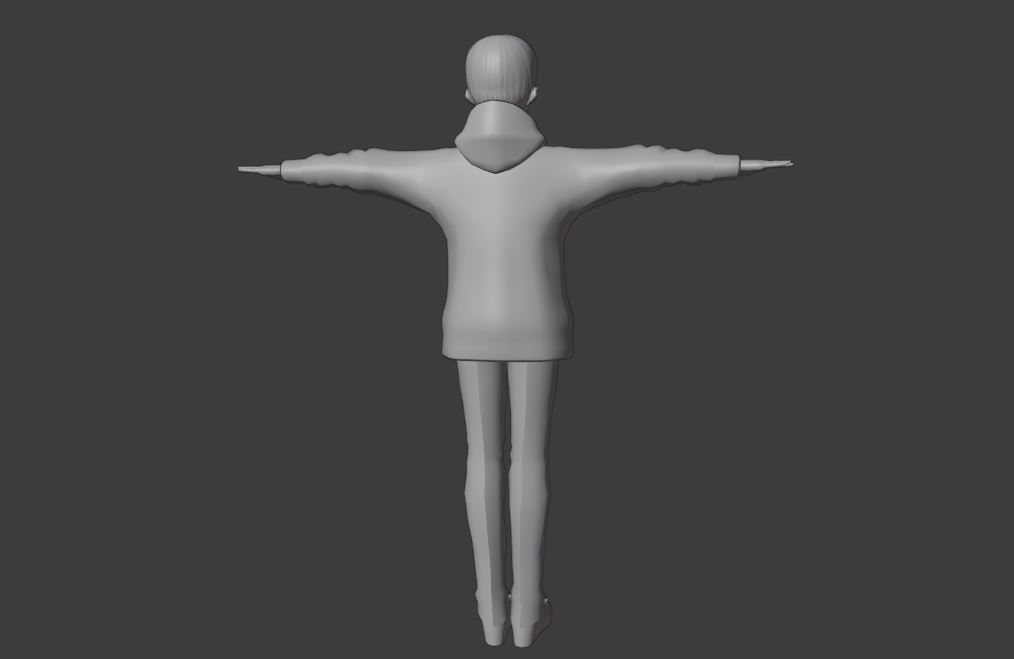 cute anime boy character c9 Low-poly 3D model_9