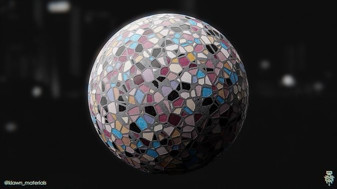 Procedural Mosaic Granite Material plus 4k PBR Textures Texture