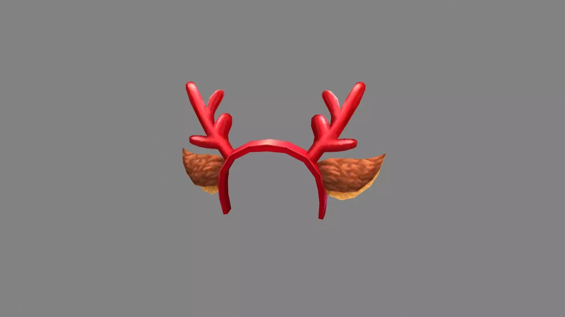 Cartoon elk antlers decoration - Hair band Low-poly 3D model_0