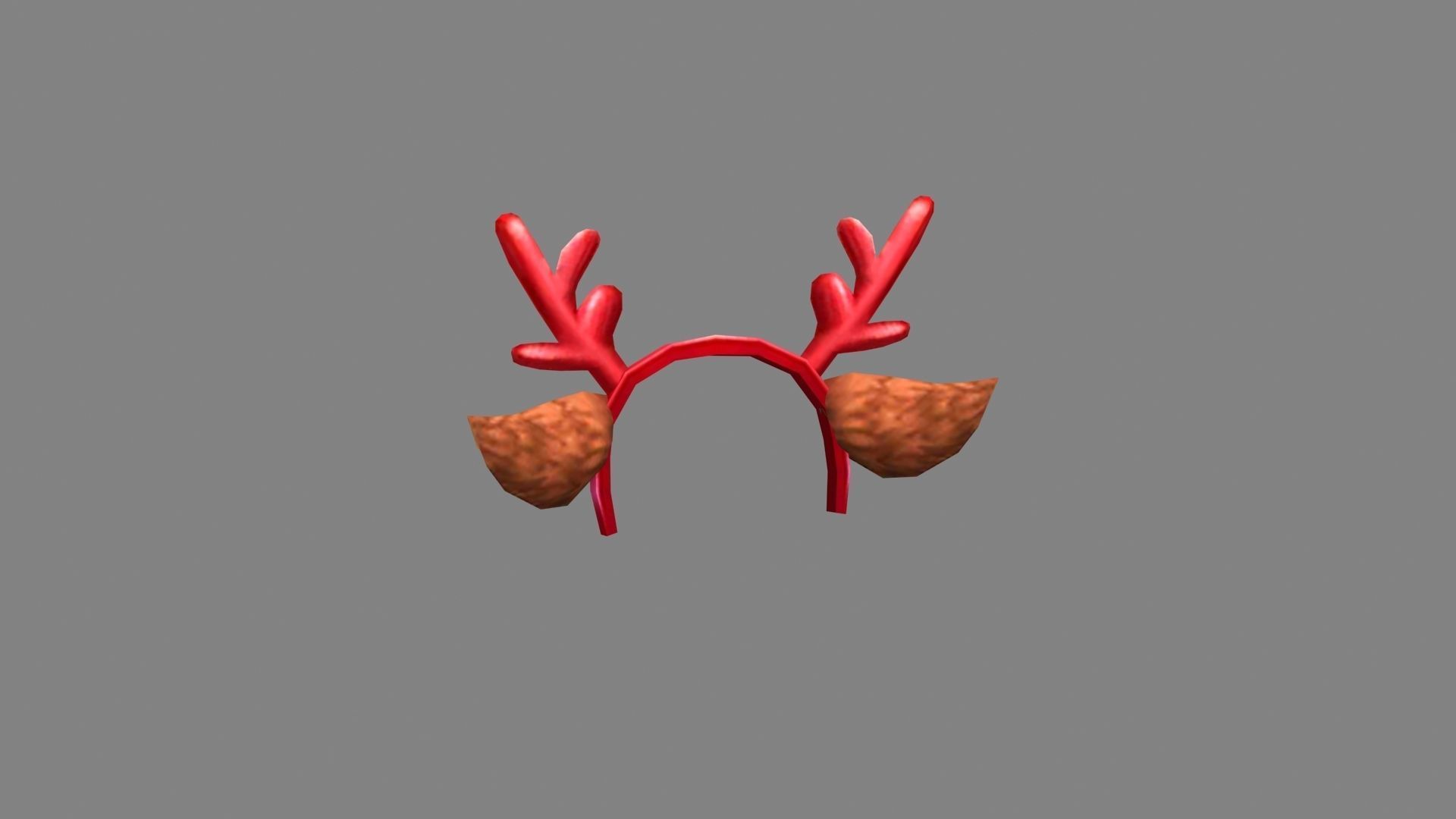 Cartoon elk antlers decoration - Hair band Low-poly 3D model_2