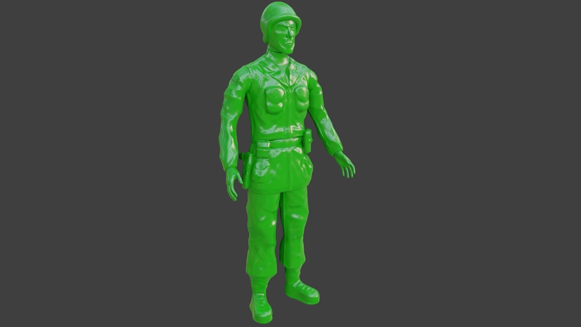 Rigged Green Army Men  Low-poly 3D model_5