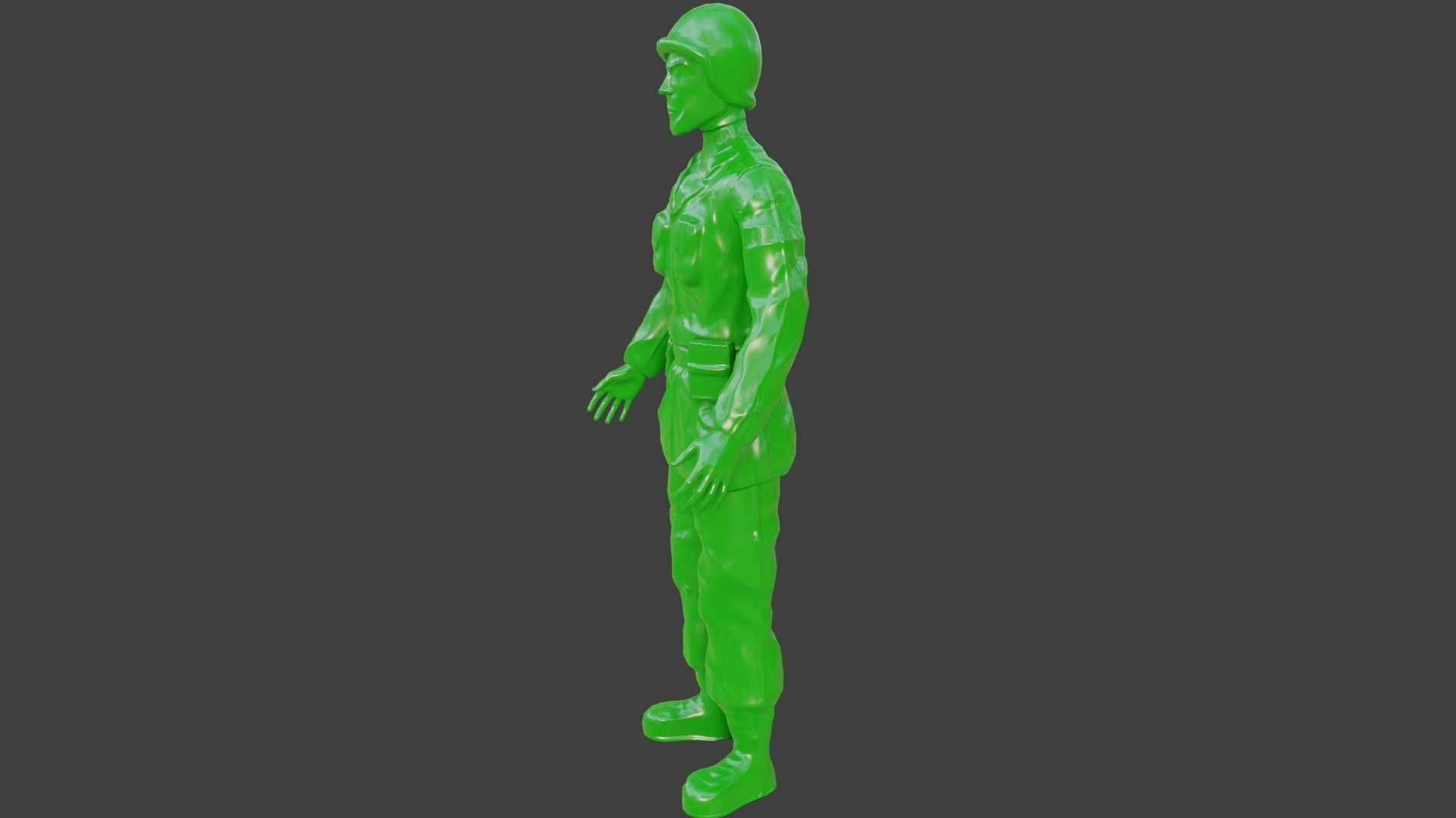 Rigged Green Army Men  Low-poly 3D model_46