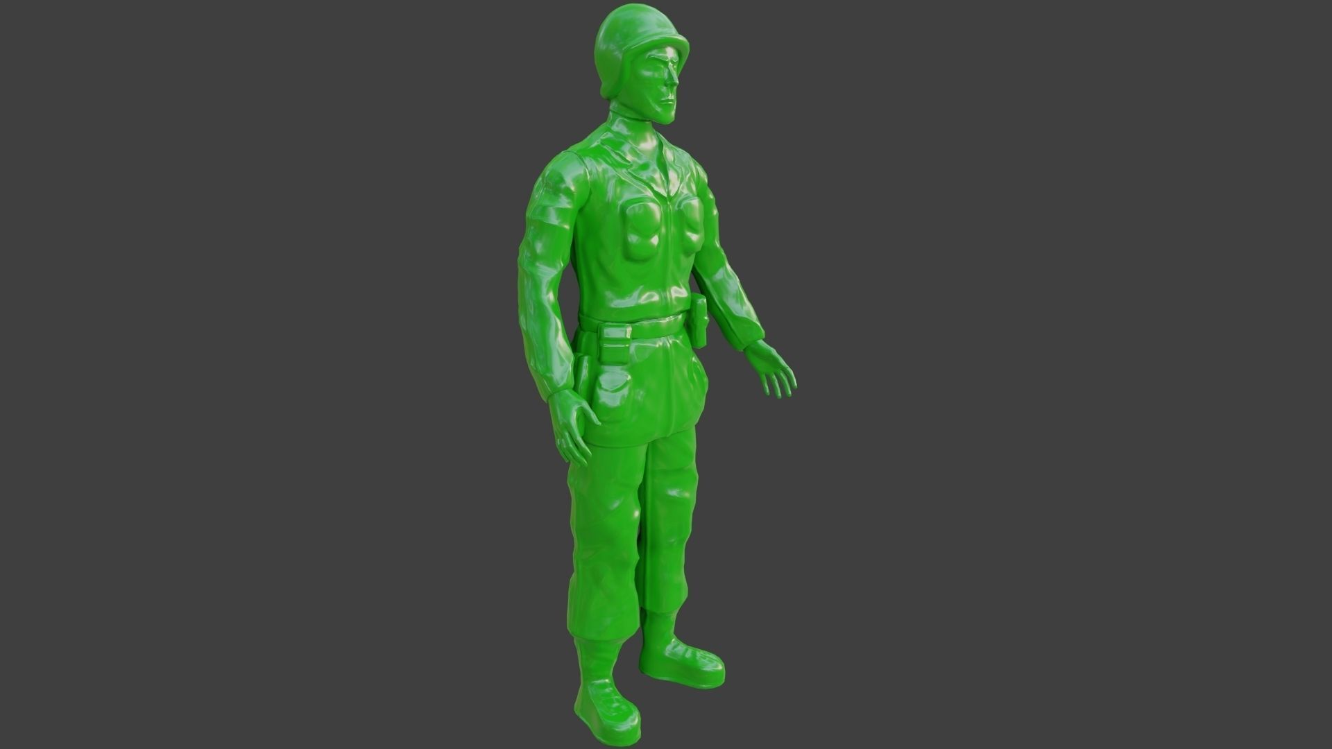 Rigged Green Army Men  Low-poly 3D model_6