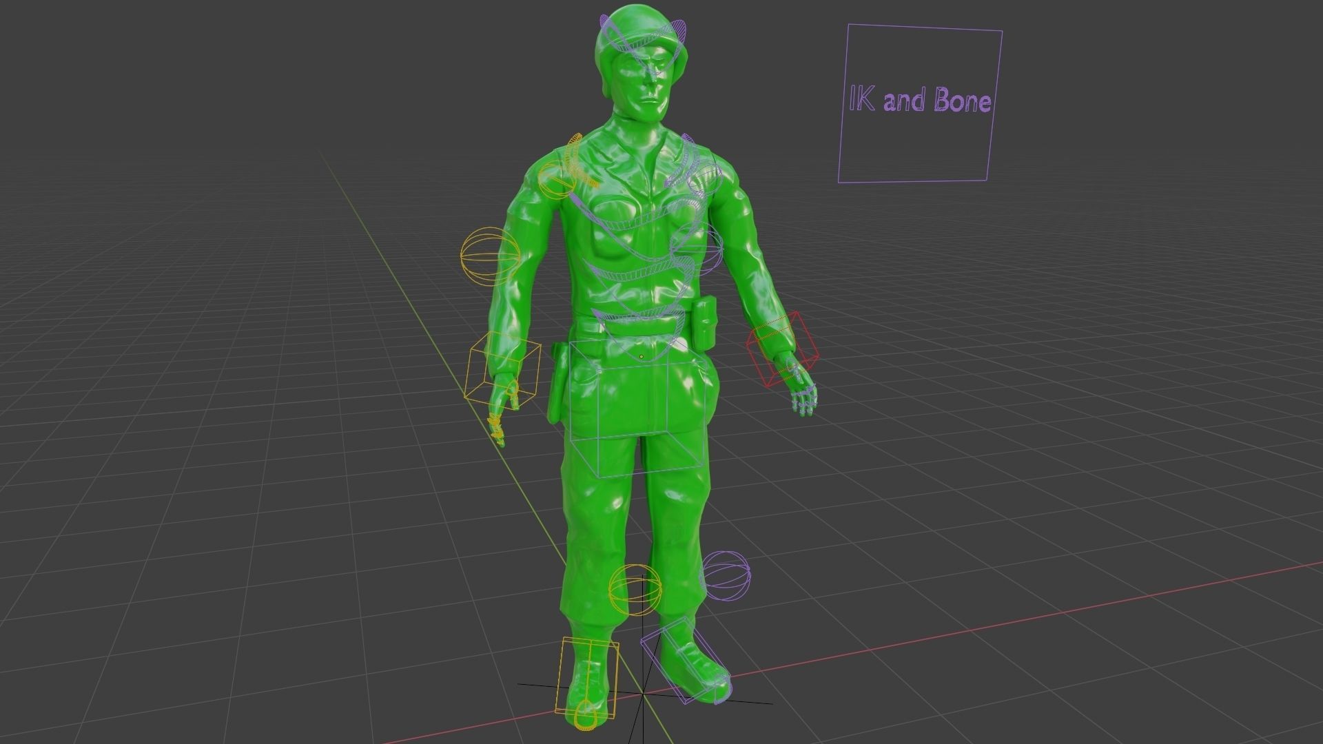 Rigged Green Army Men  Low-poly 3D model_29
