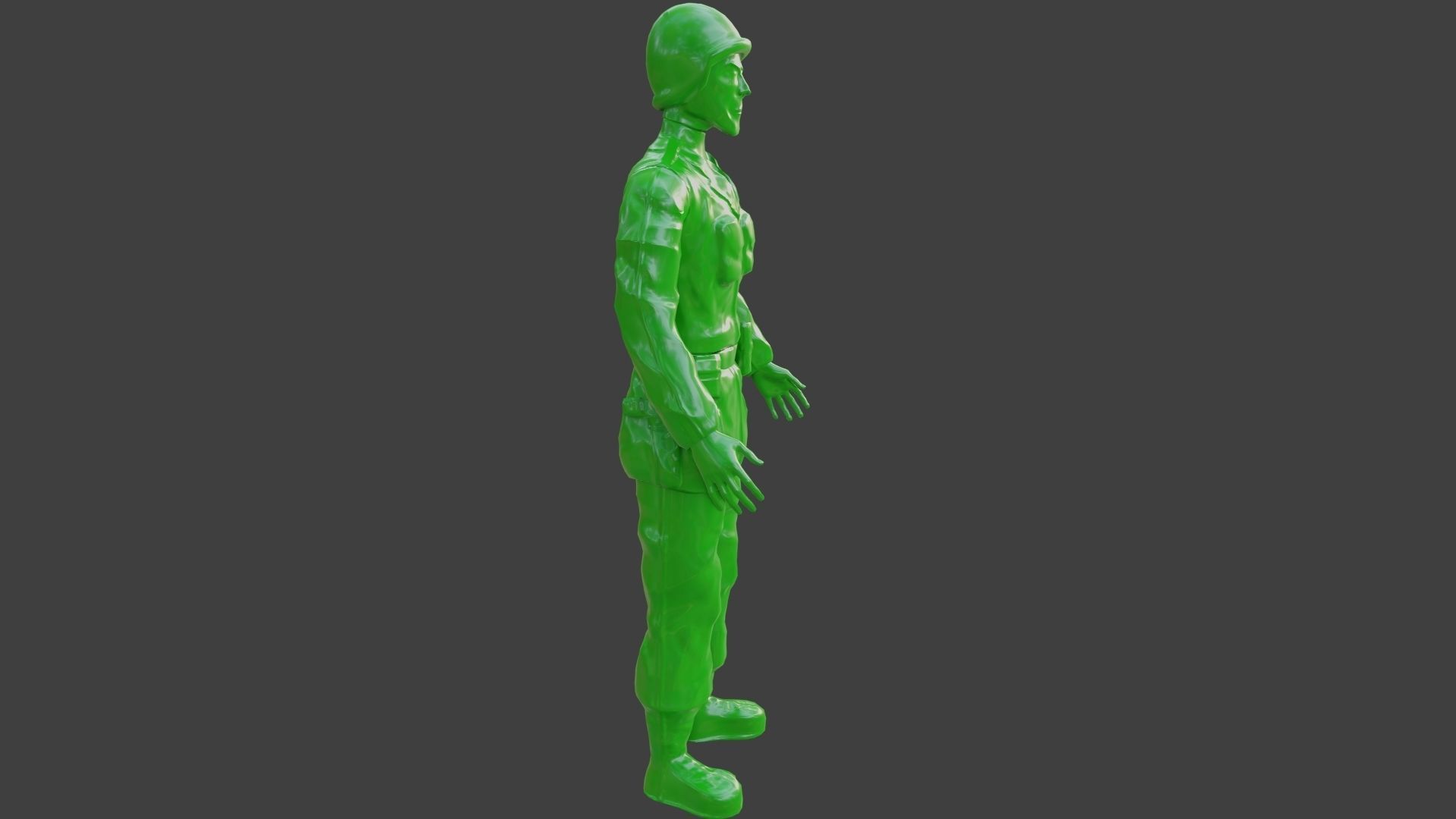 Rigged Green Army Men  Low-poly 3D model_8