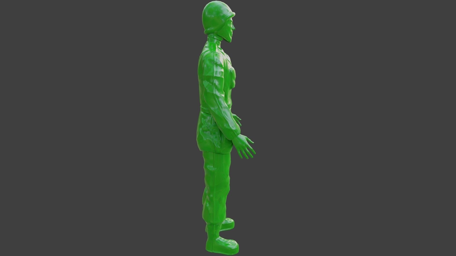 Rigged Green Army Men  Low-poly 3D model_9