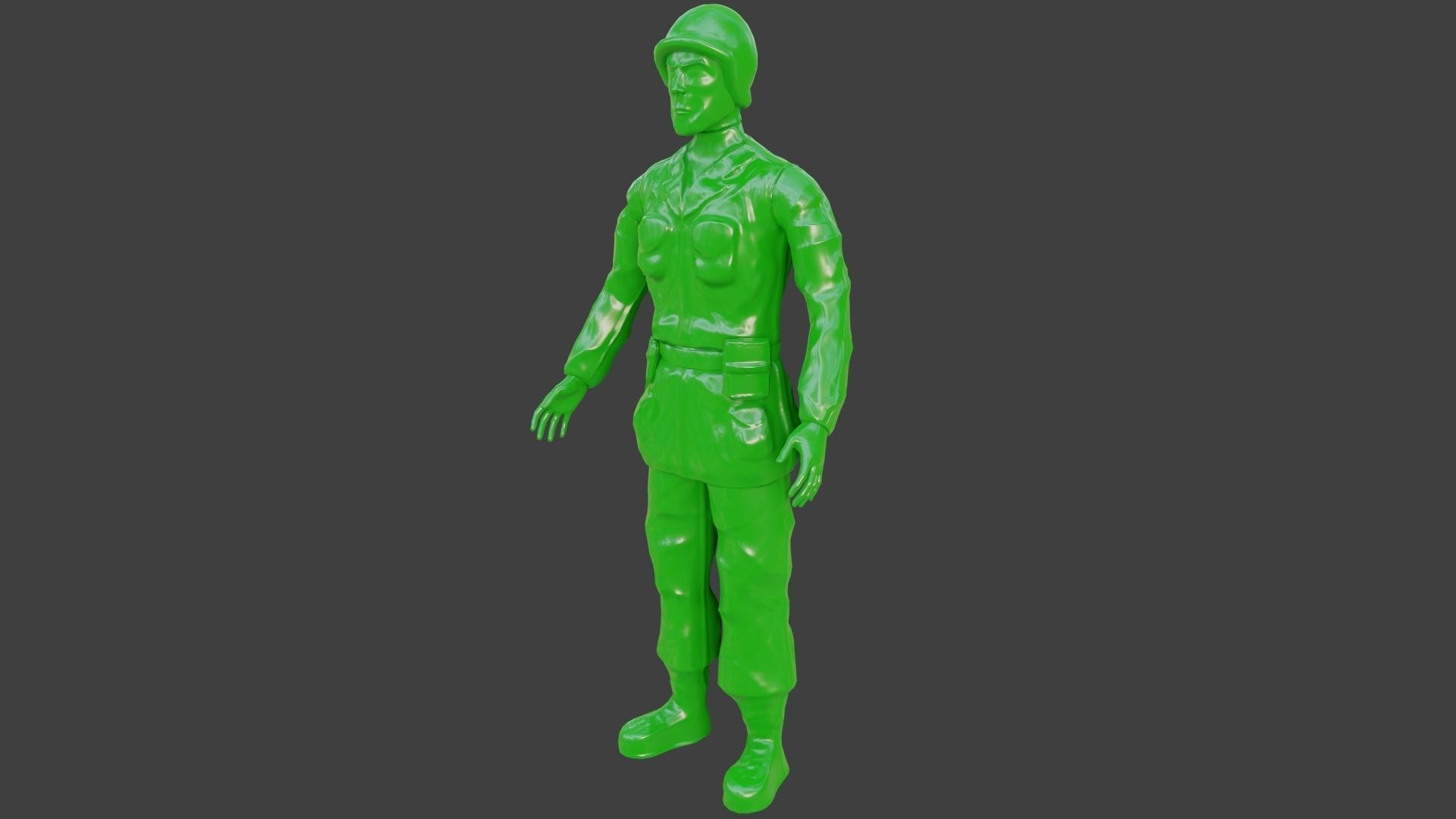 Rigged Green Army Men  Low-poly 3D model_23