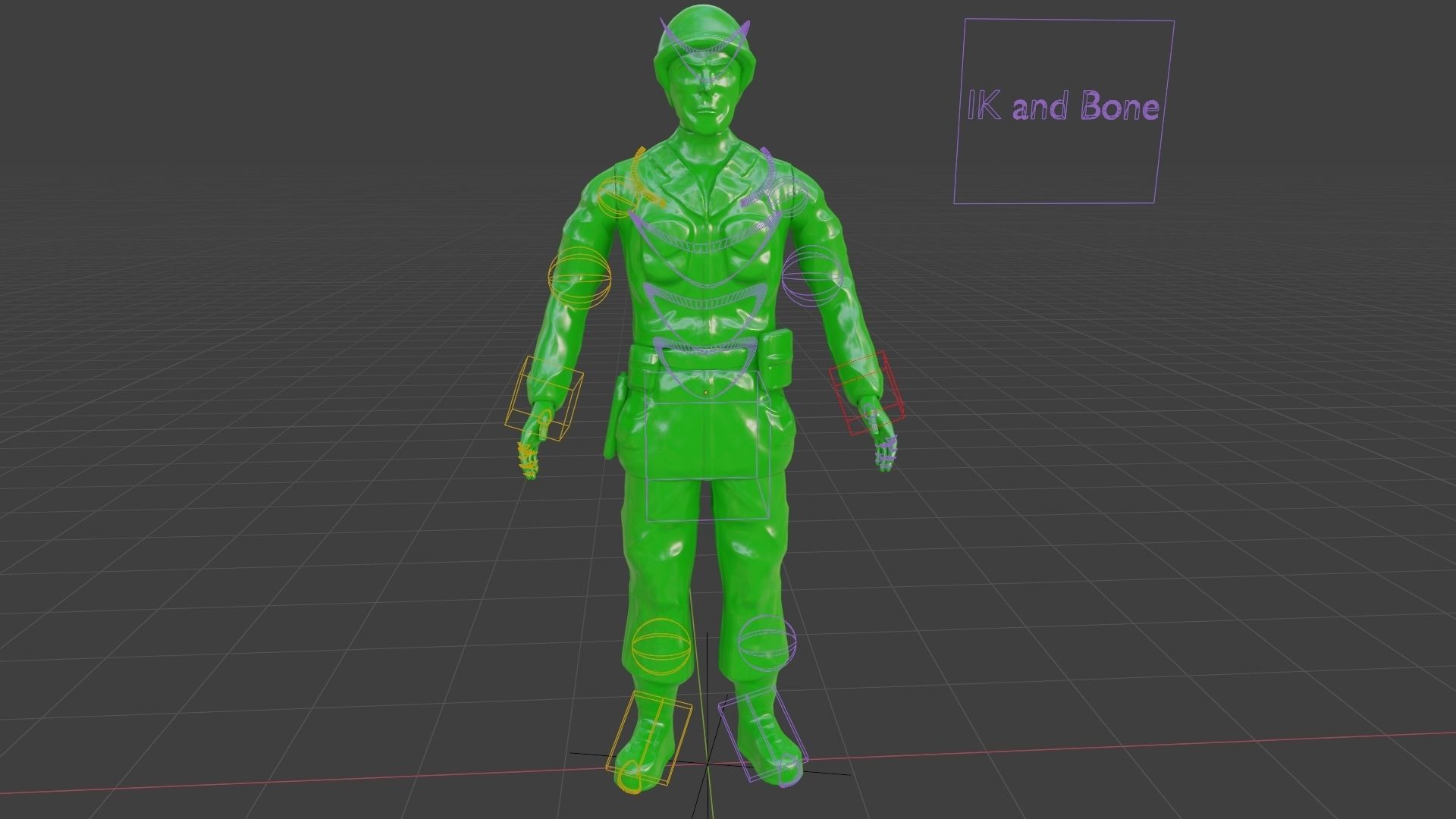 Rigged Green Army Men  Low-poly 3D model_28