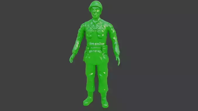 Rigged Green Army Men  Low-poly 3D model