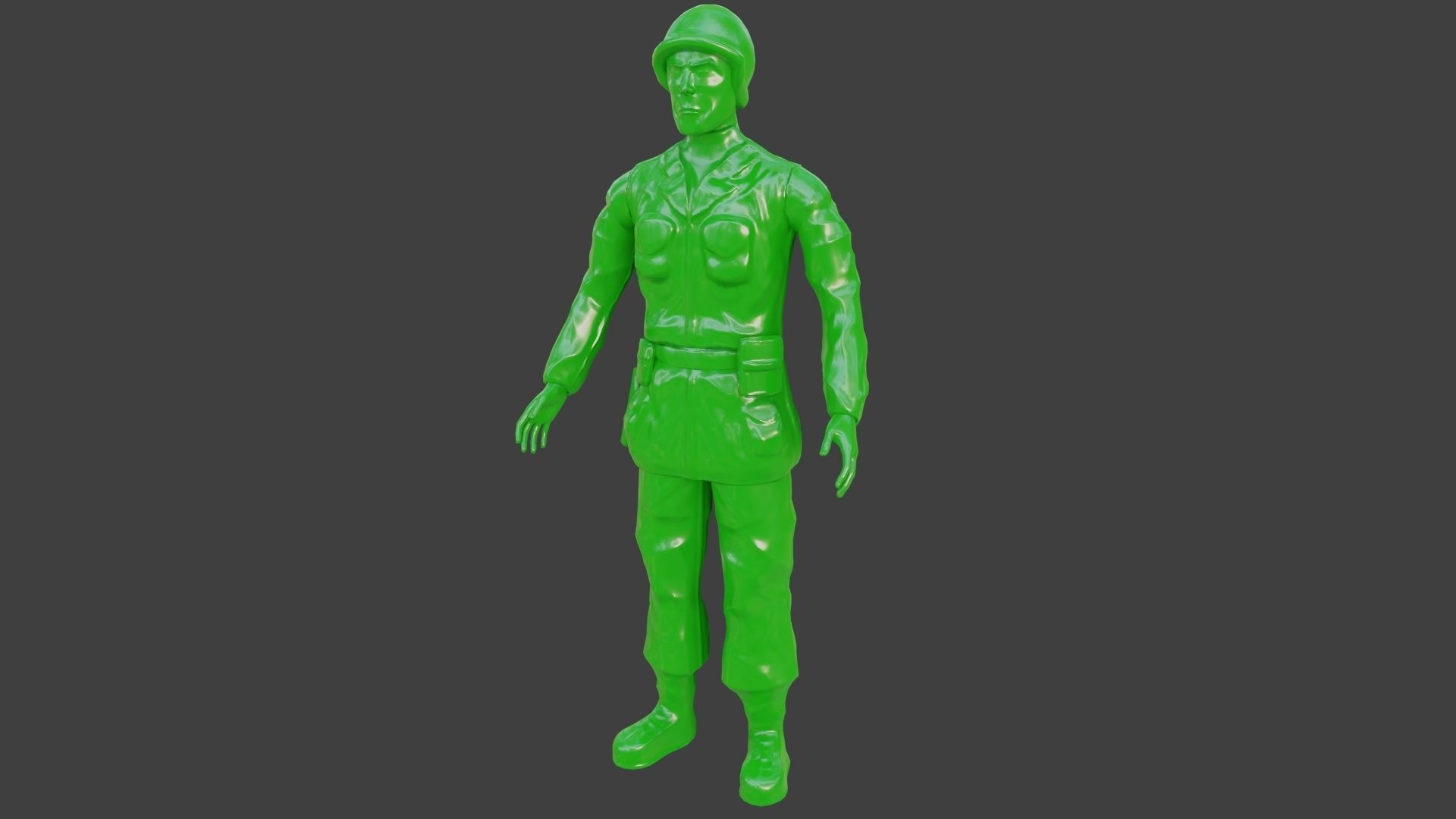 Rigged Green Army Men  Low-poly 3D model_25