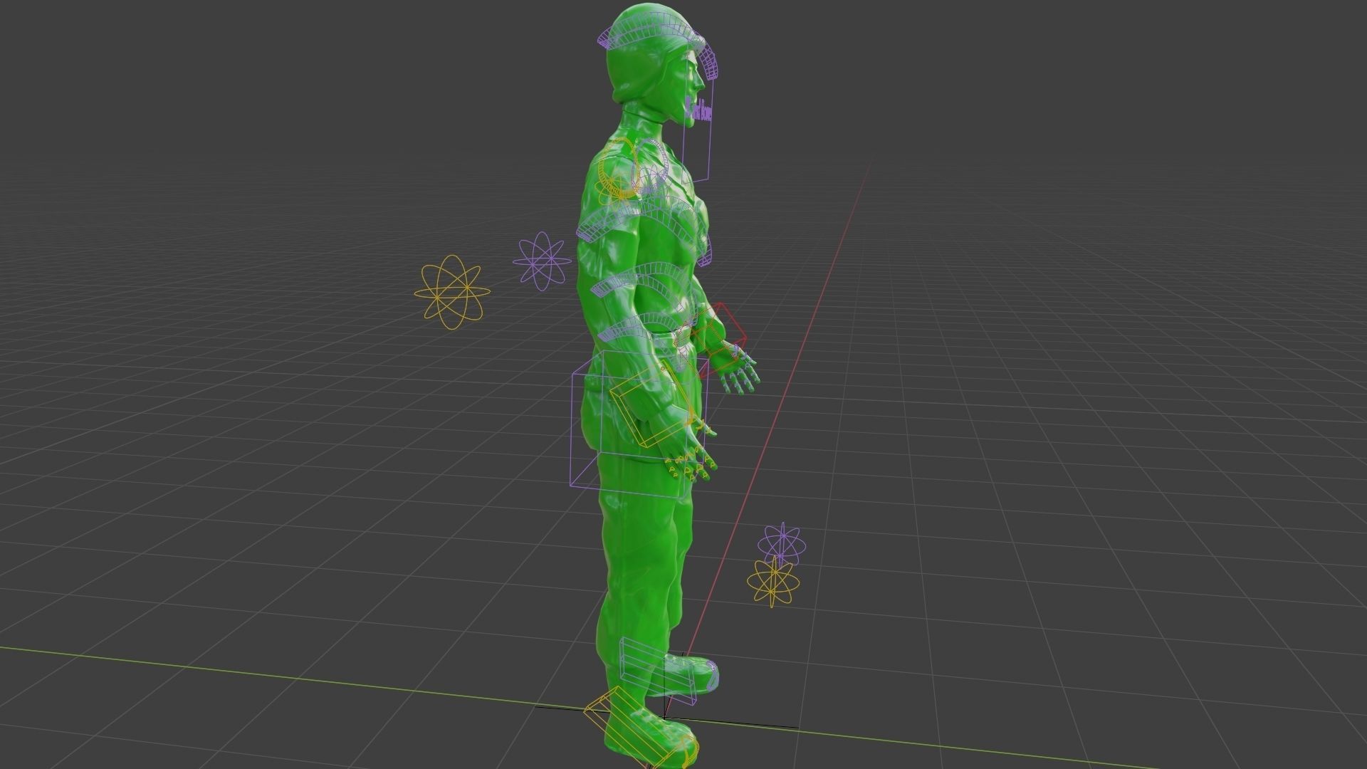 Rigged Green Army Men  Low-poly 3D model_33