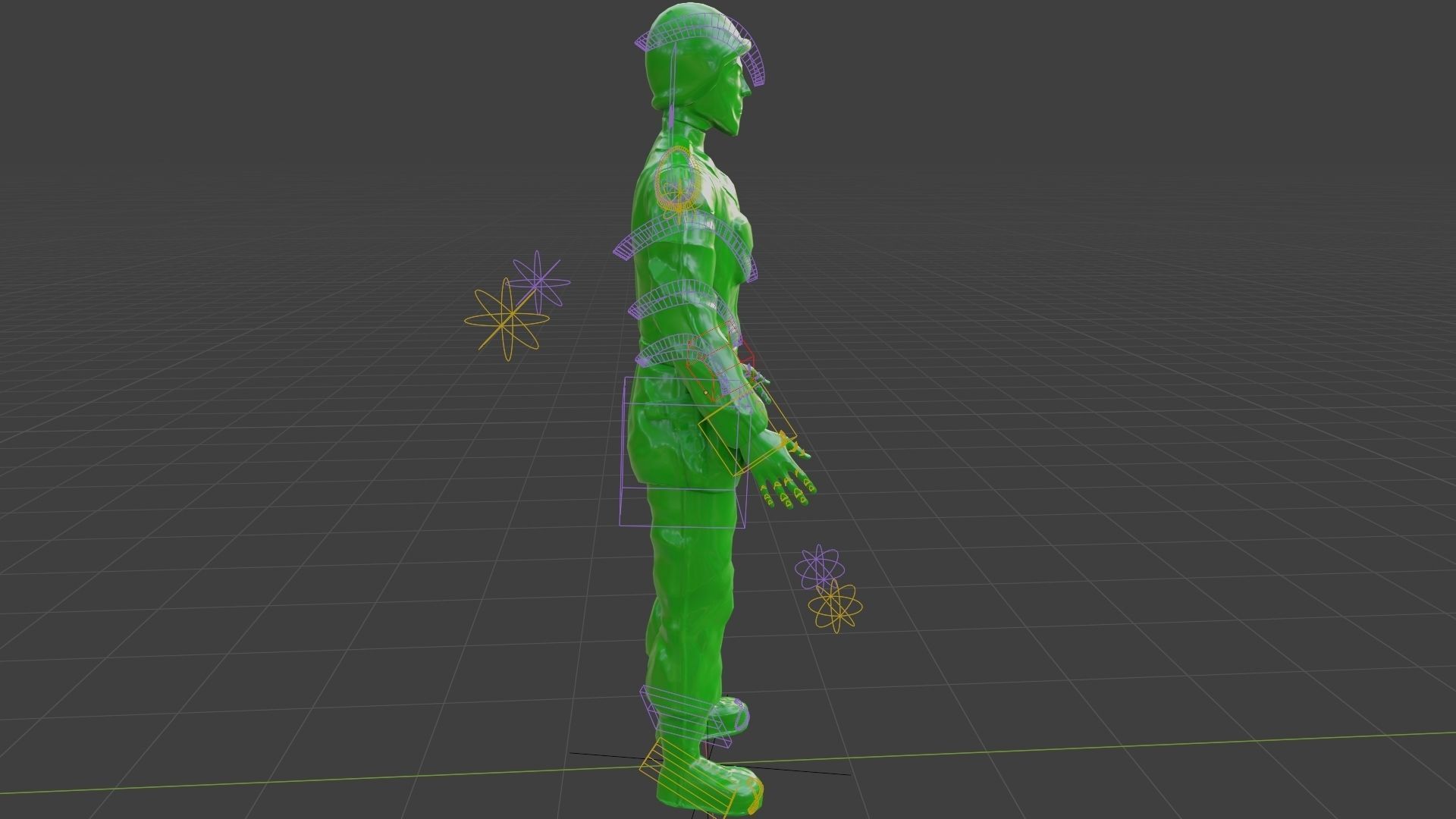 Rigged Green Army Men  Low-poly 3D model_34