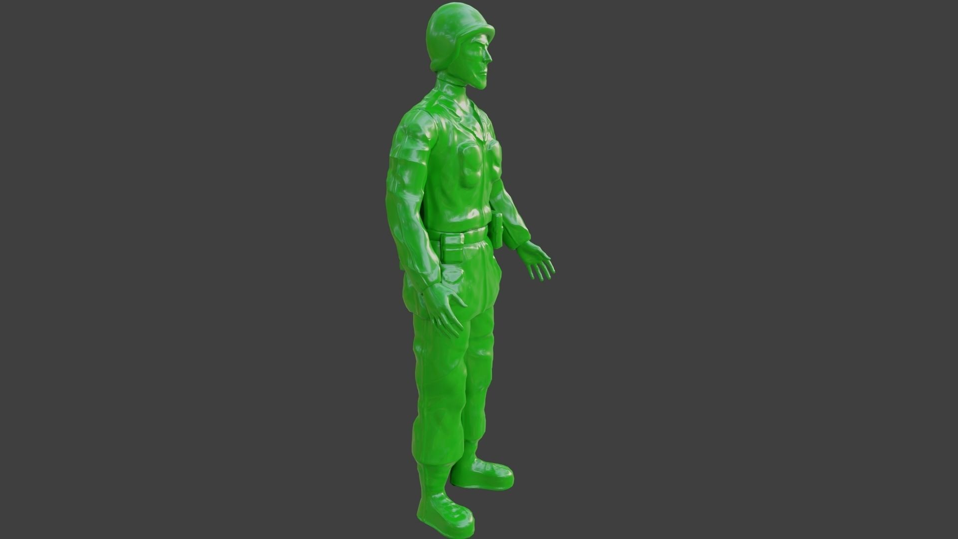 Rigged Green Army Men  Low-poly 3D model_7