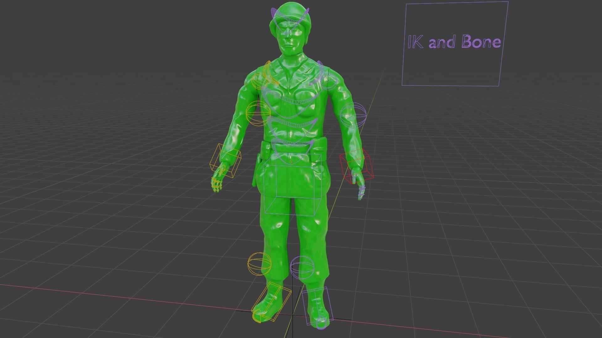 Rigged Green Army Men  Low-poly 3D model_2