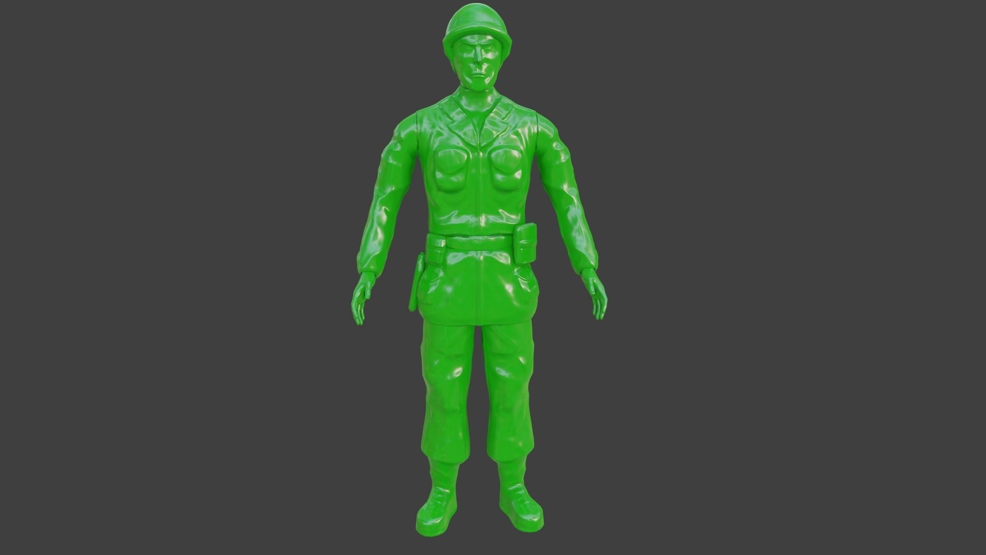 Rigged Green Army Men  Low-poly 3D model_3
