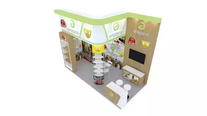 Booth Exhibition Design size 6x3 m with two open sides 