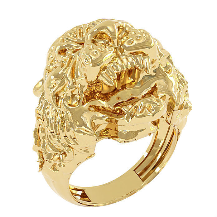 Tiger Fancy Mans ring 3D print model_1