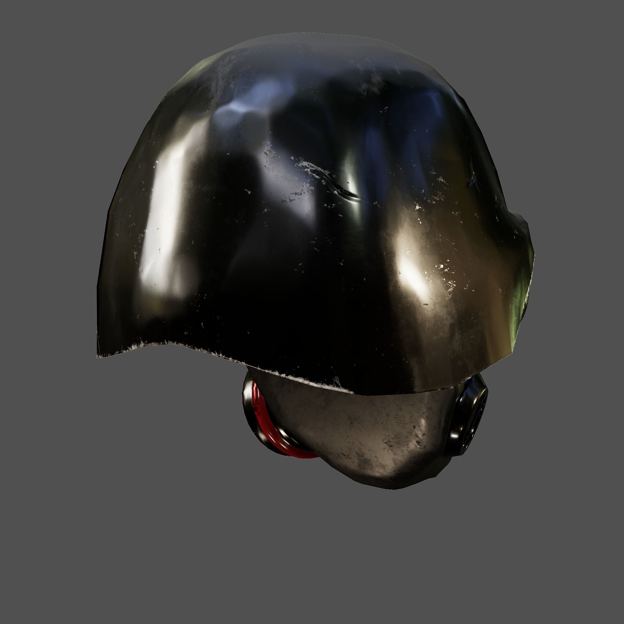 tactical helmet with gas mask Low-poly 3D model_6