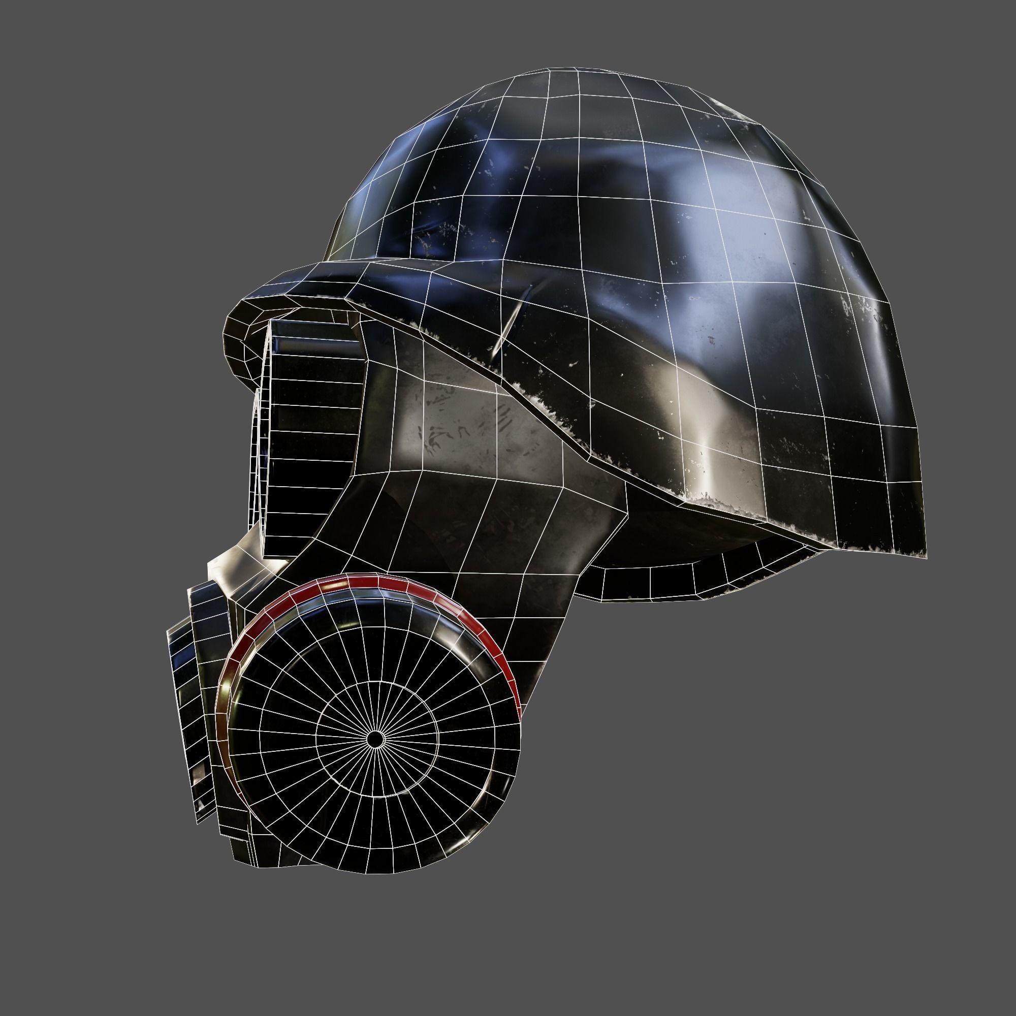 tactical helmet with gas mask Low-poly 3D model_11