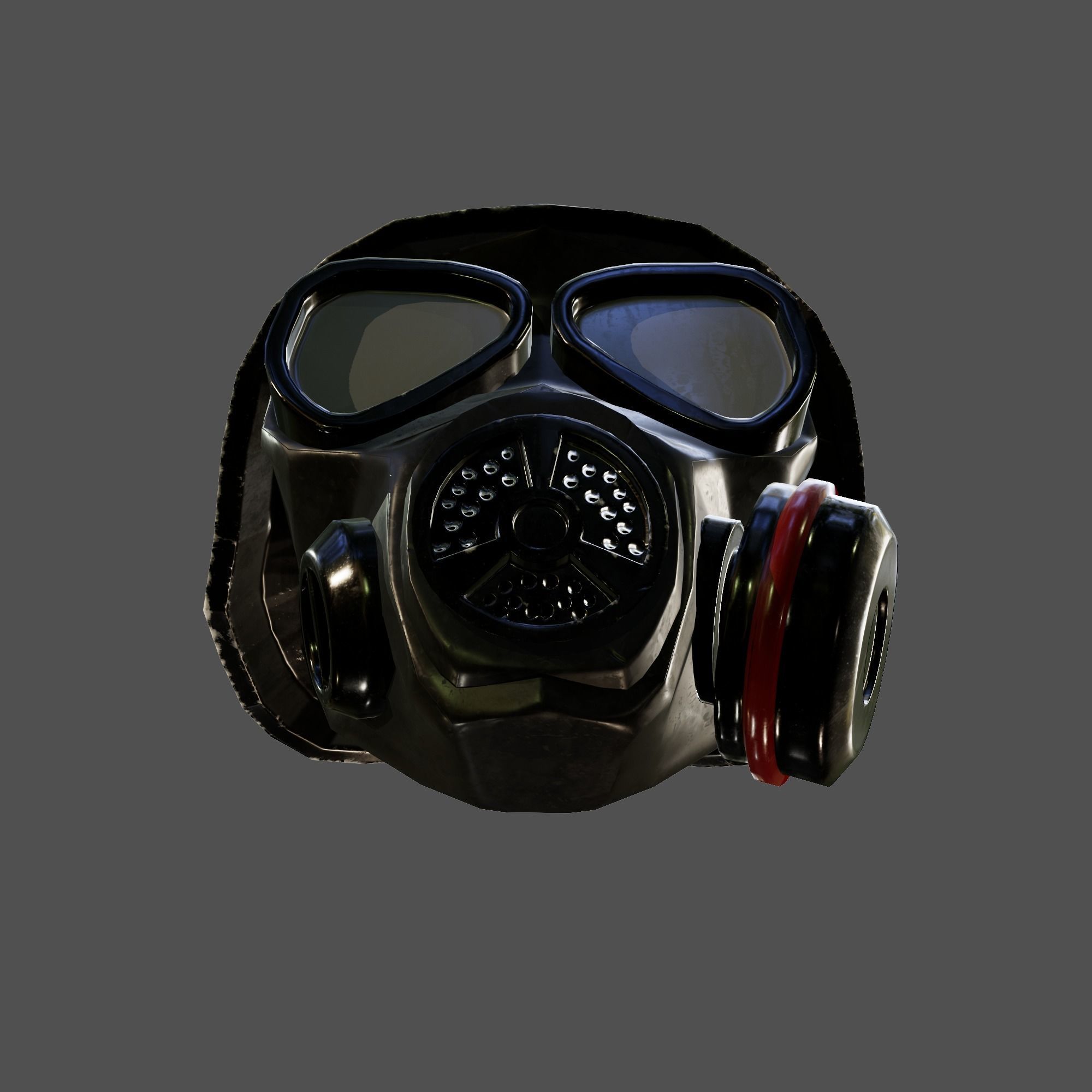 tactical helmet with gas mask Low-poly 3D model_3