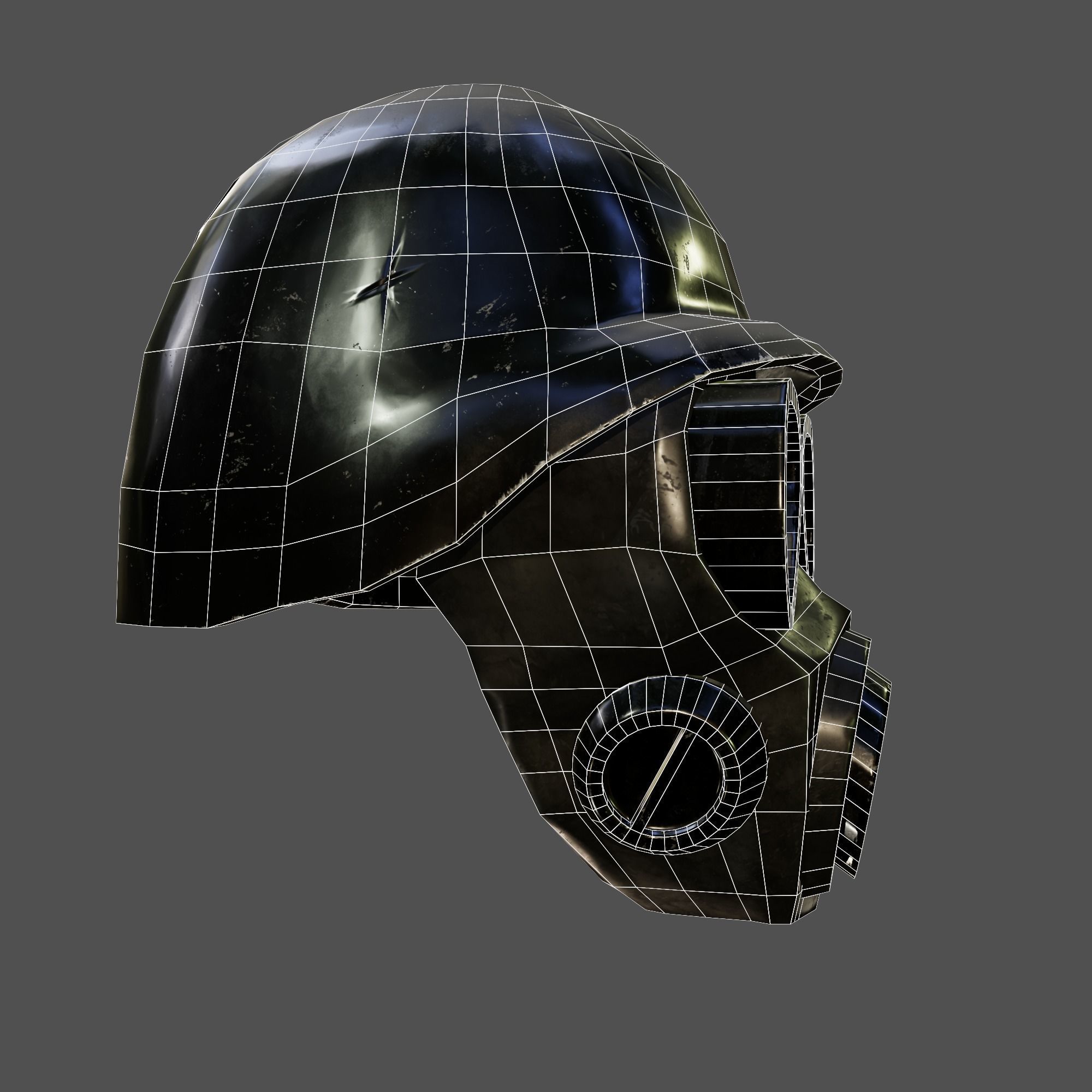 tactical helmet with gas mask Low-poly 3D model_13