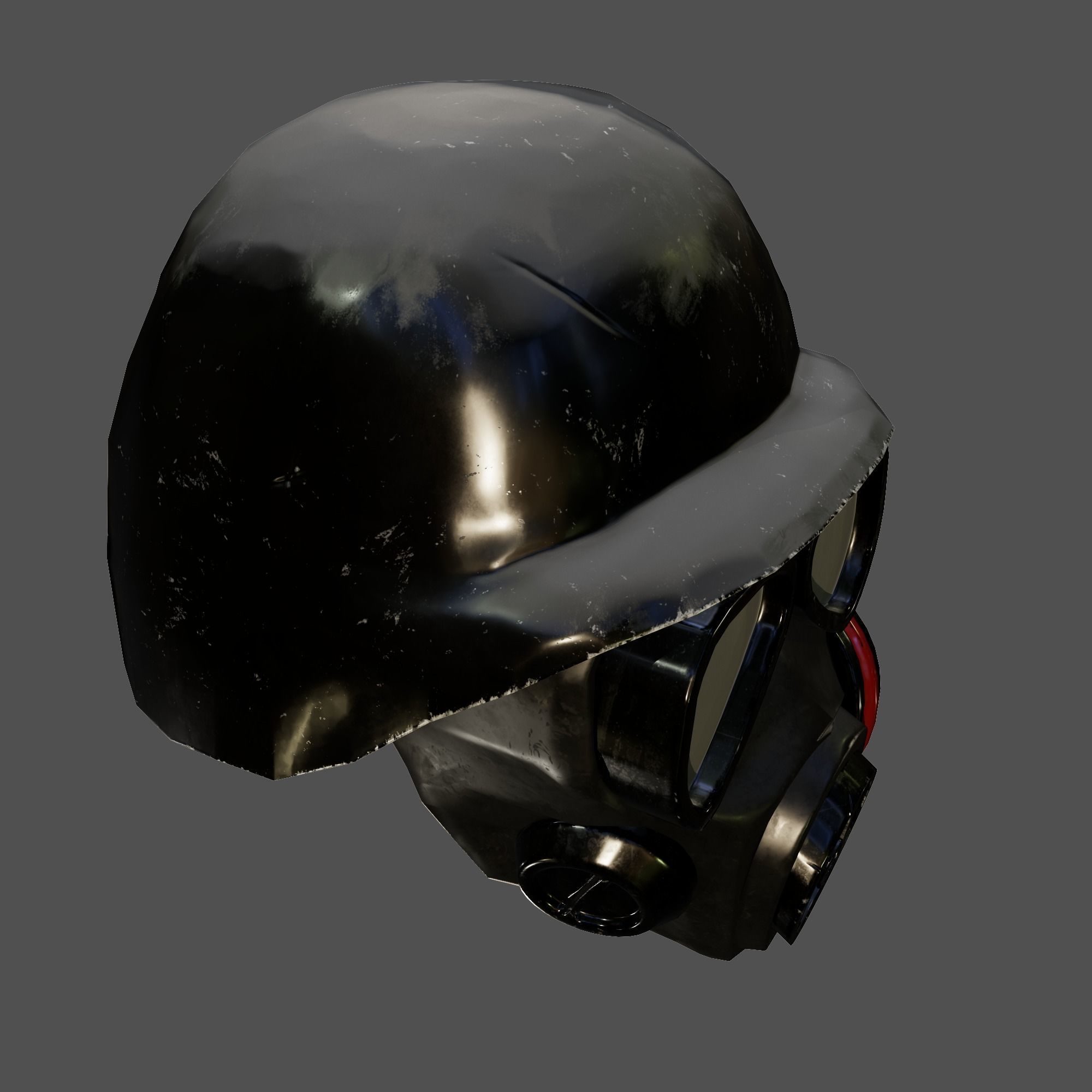 tactical helmet with gas mask Low-poly 3D model_8