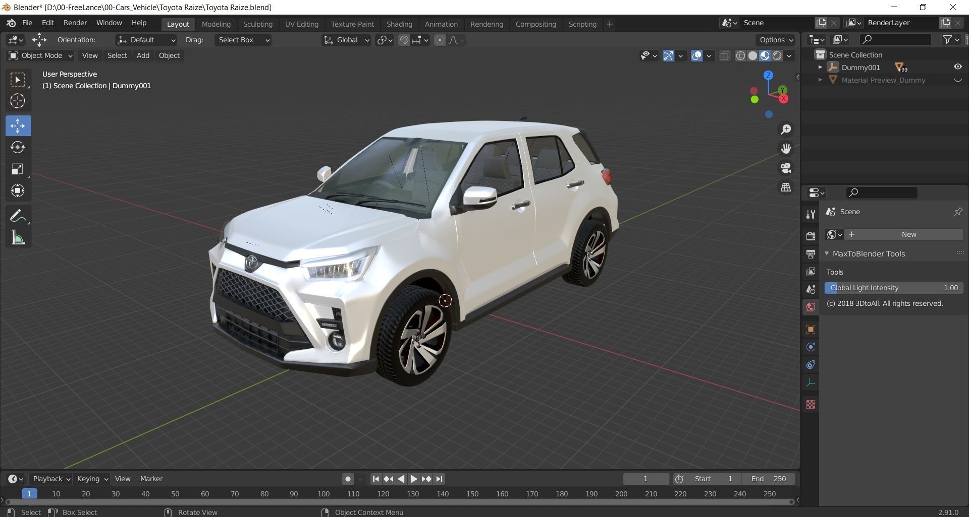 Toyota Raize  with interior  3D model_16