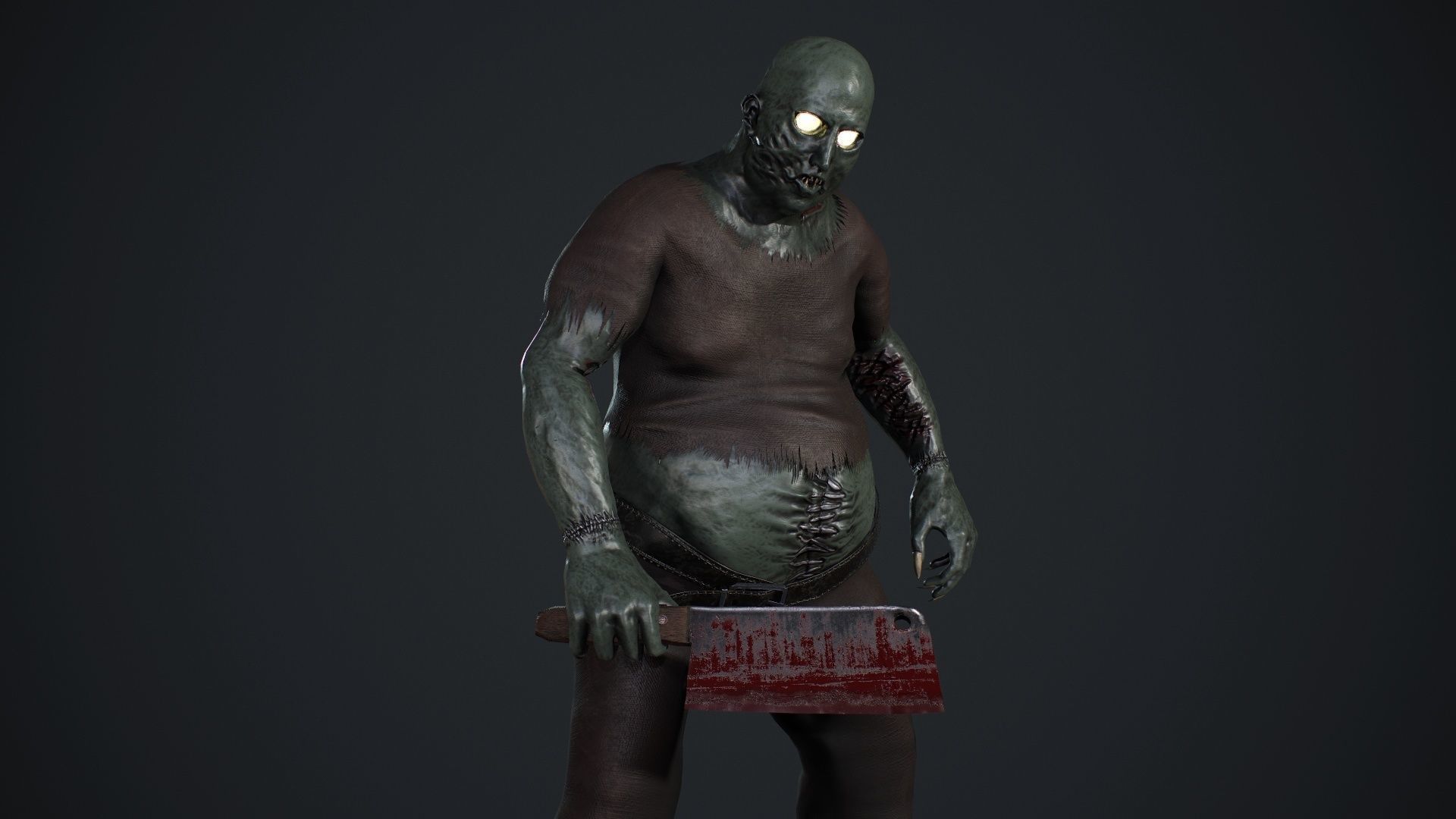 Fat Zombie Low-poly 3D model_14