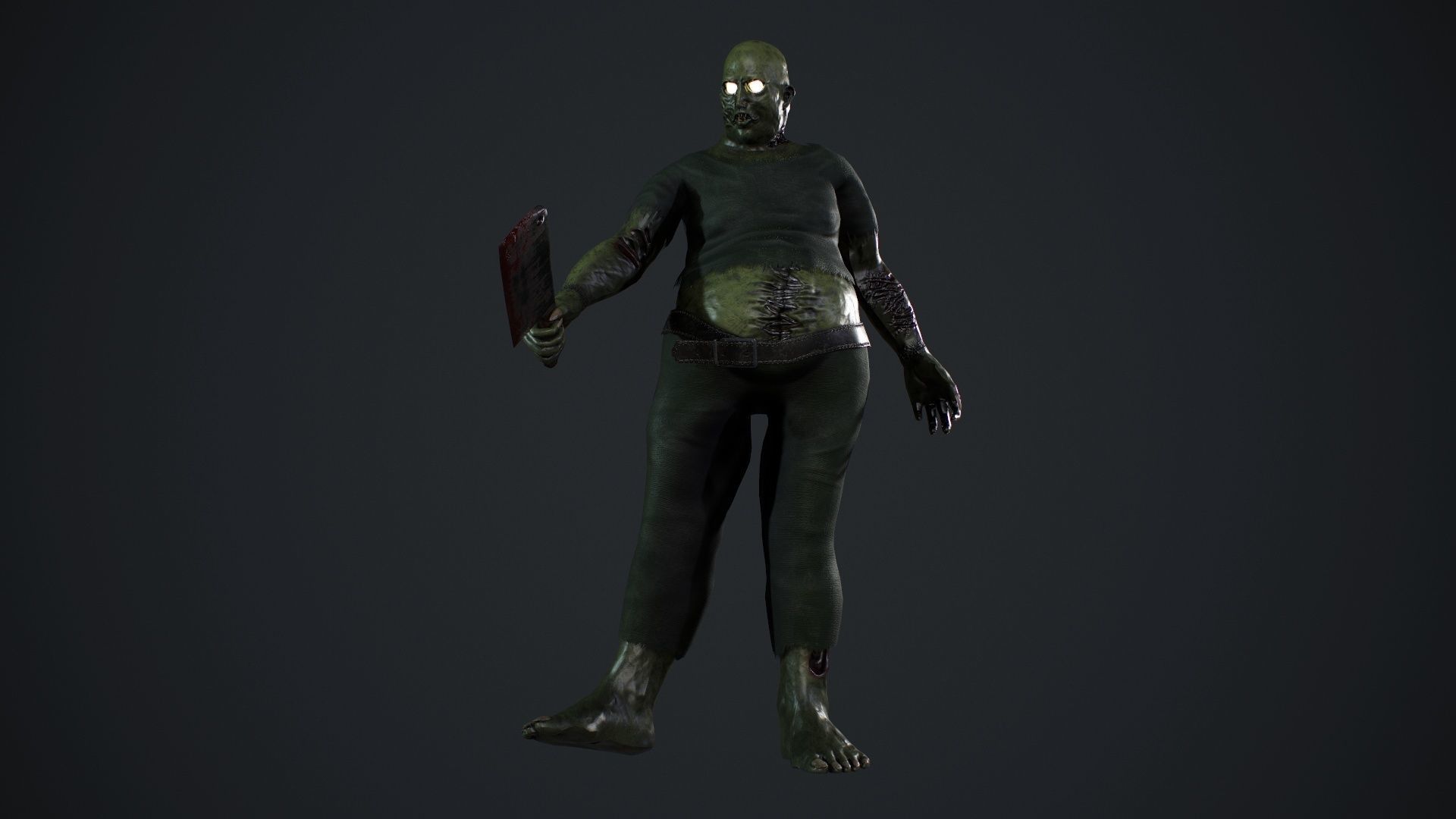 Fat Zombie Low-poly 3D model_18