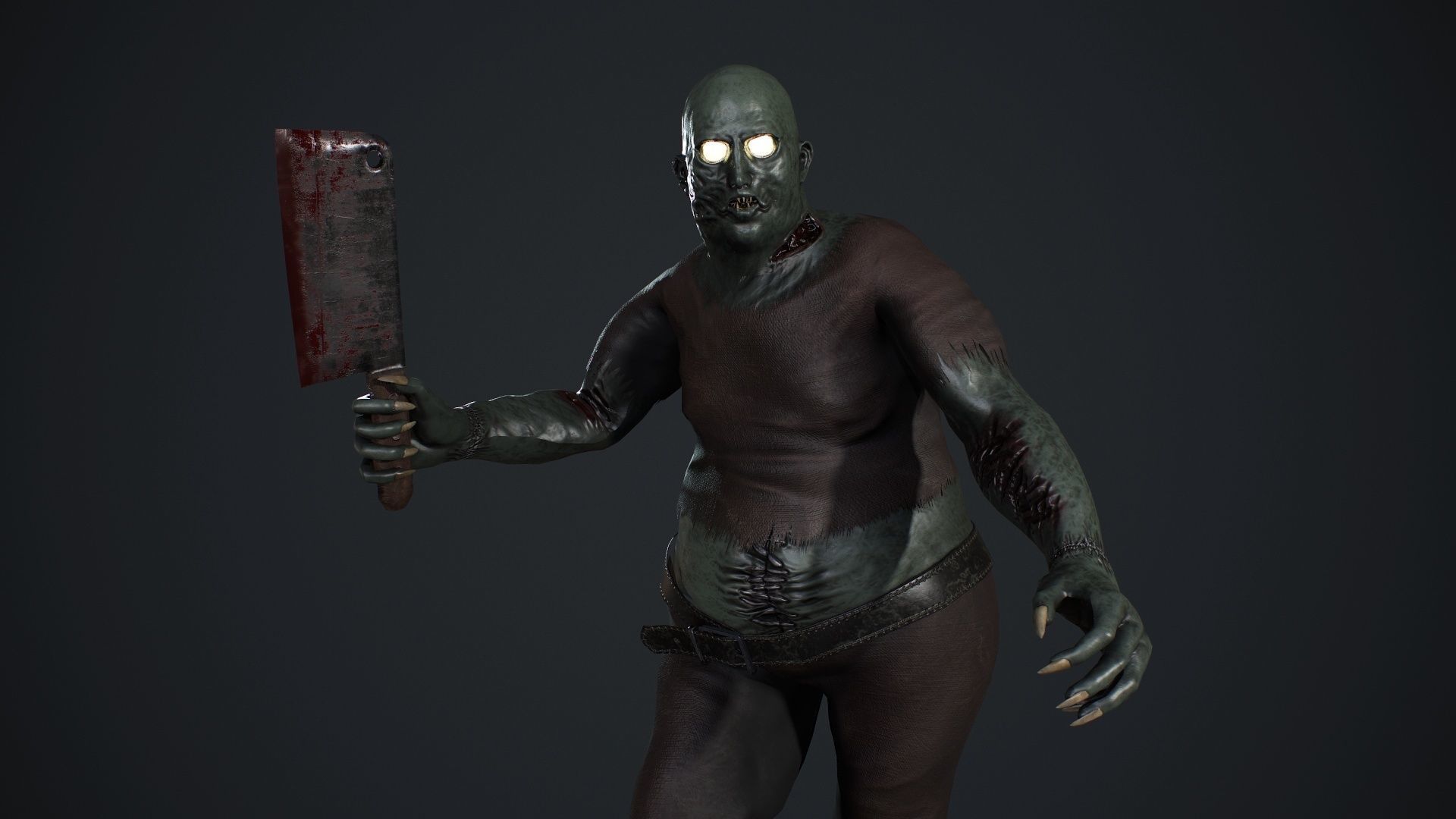 Fat Zombie Low-poly 3D model_12