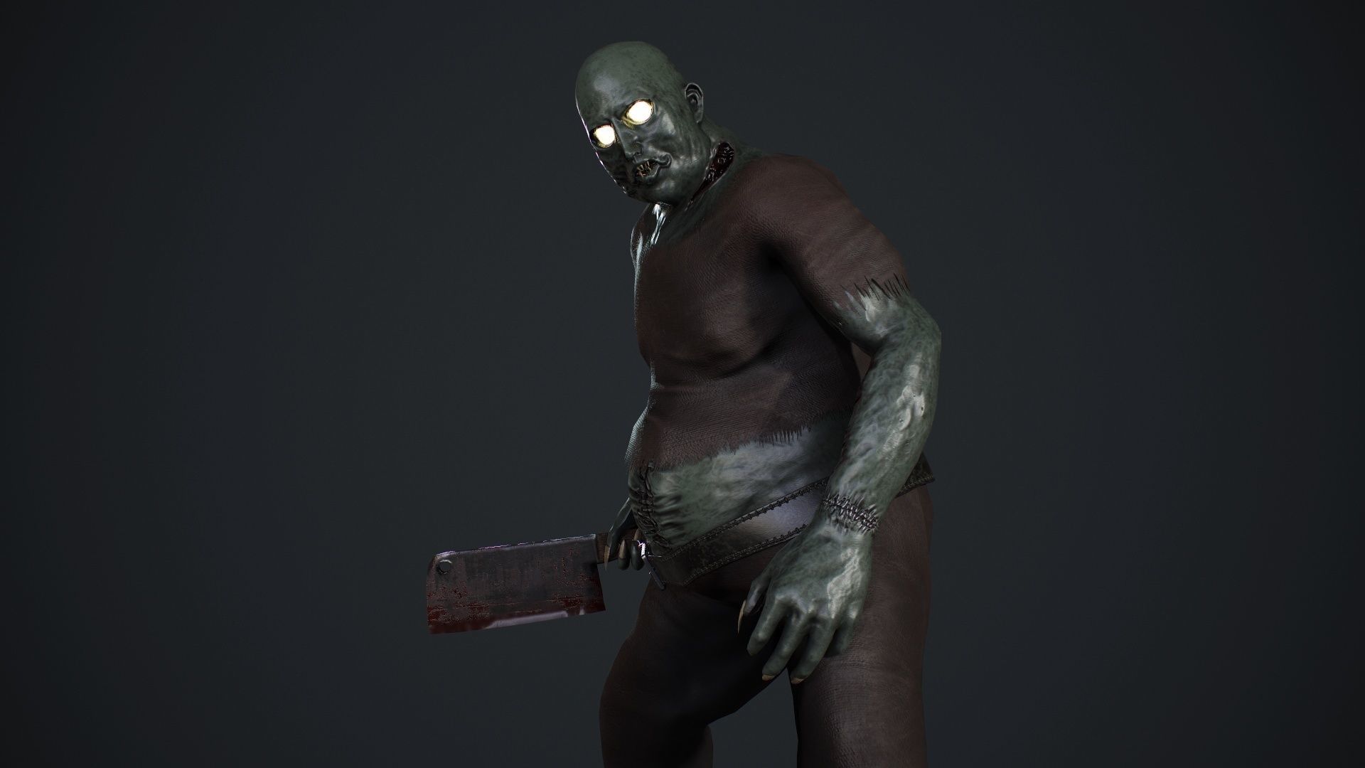 Fat Zombie Low-poly 3D model_15