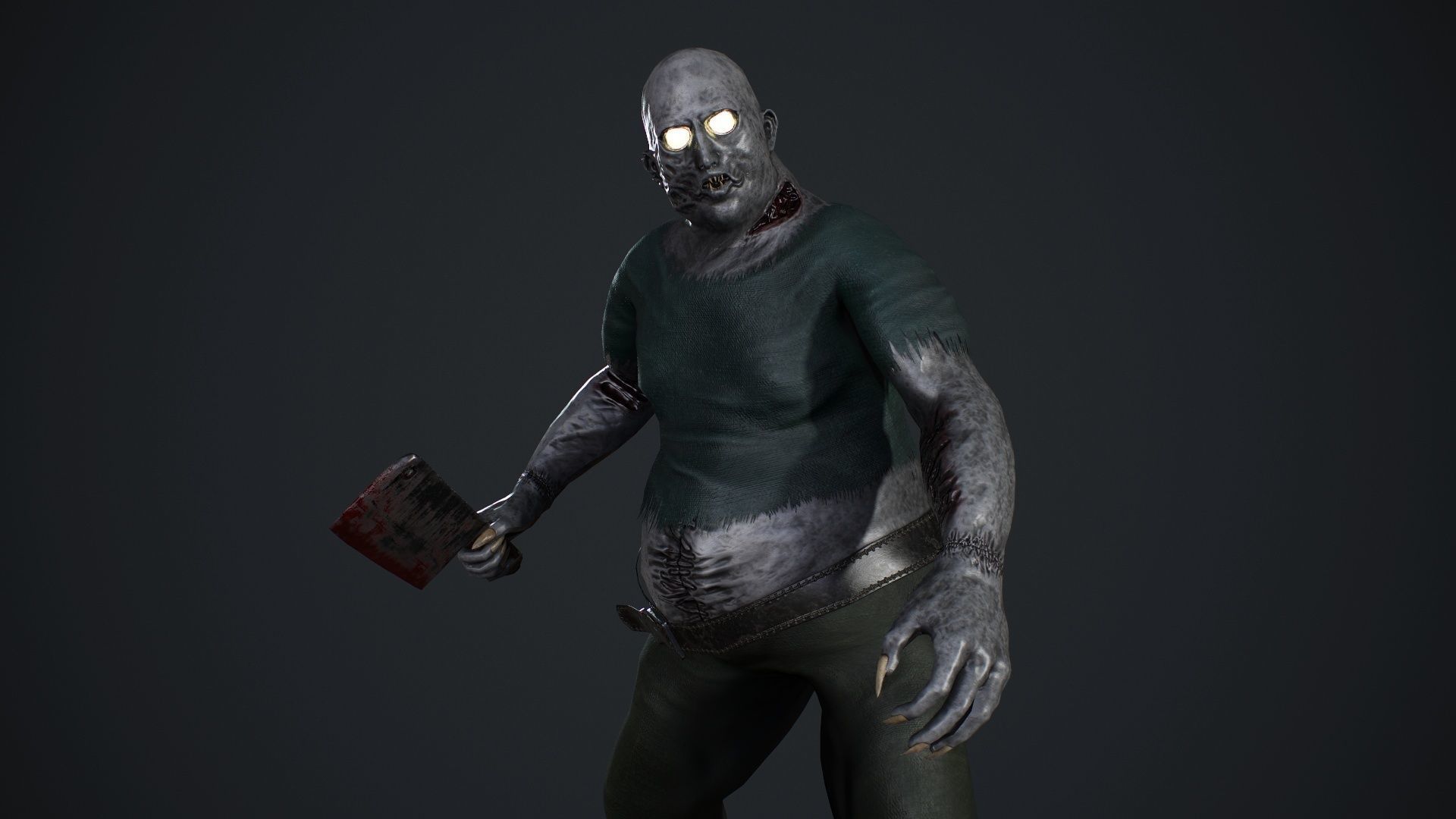 Fat Zombie Low-poly 3D model_8