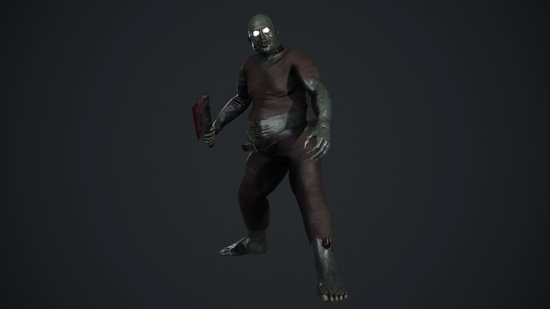 Fat Zombie Low-poly 3D model_13
