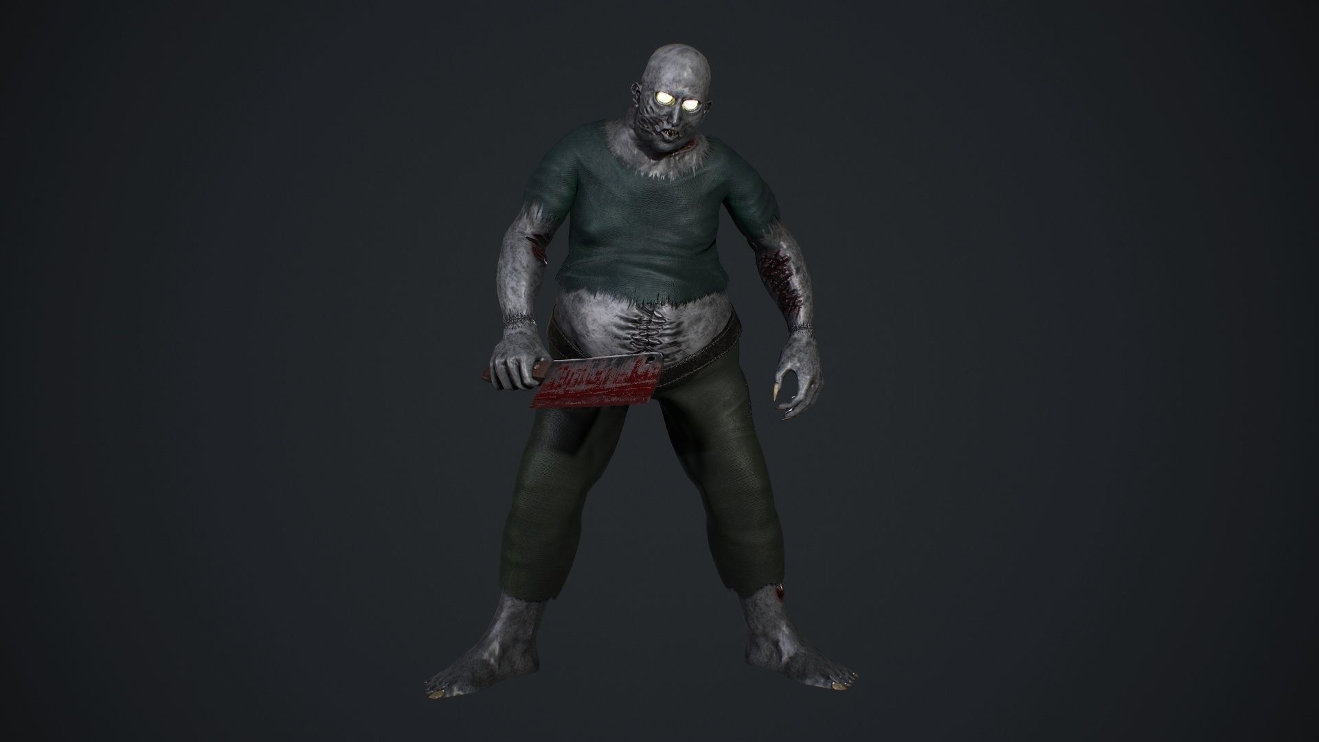 Fat Zombie Low-poly 3D model_11