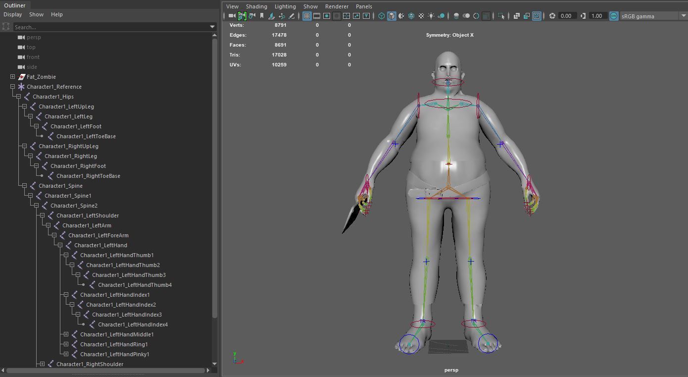 Fat Zombie Low-poly 3D model_25