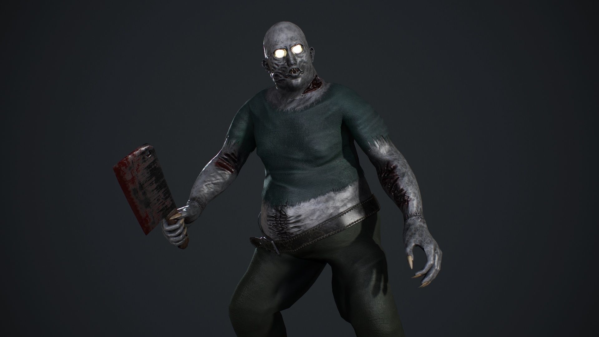 Fat Zombie Low-poly 3D model_3