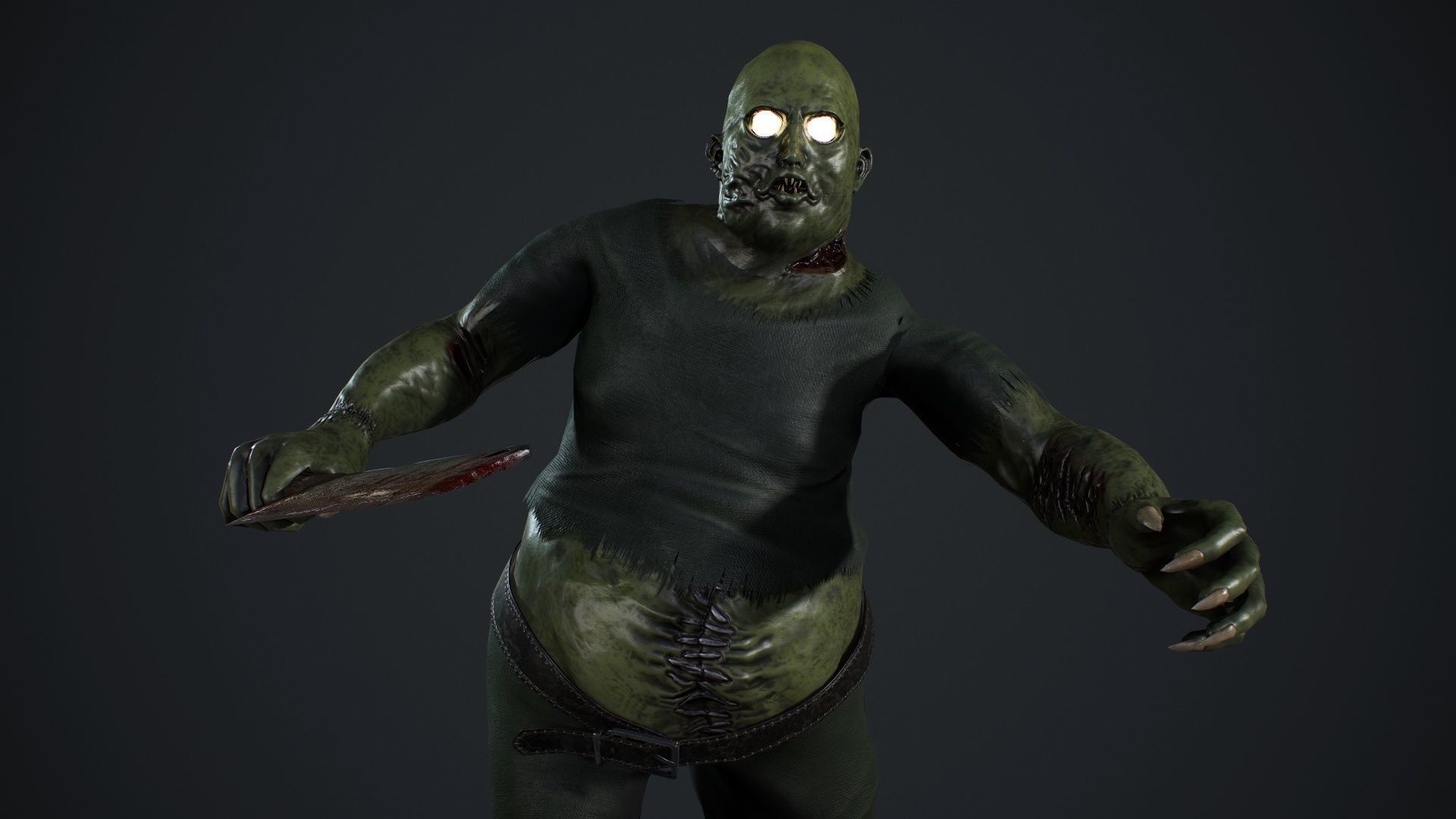Fat Zombie Low-poly 3D model_21