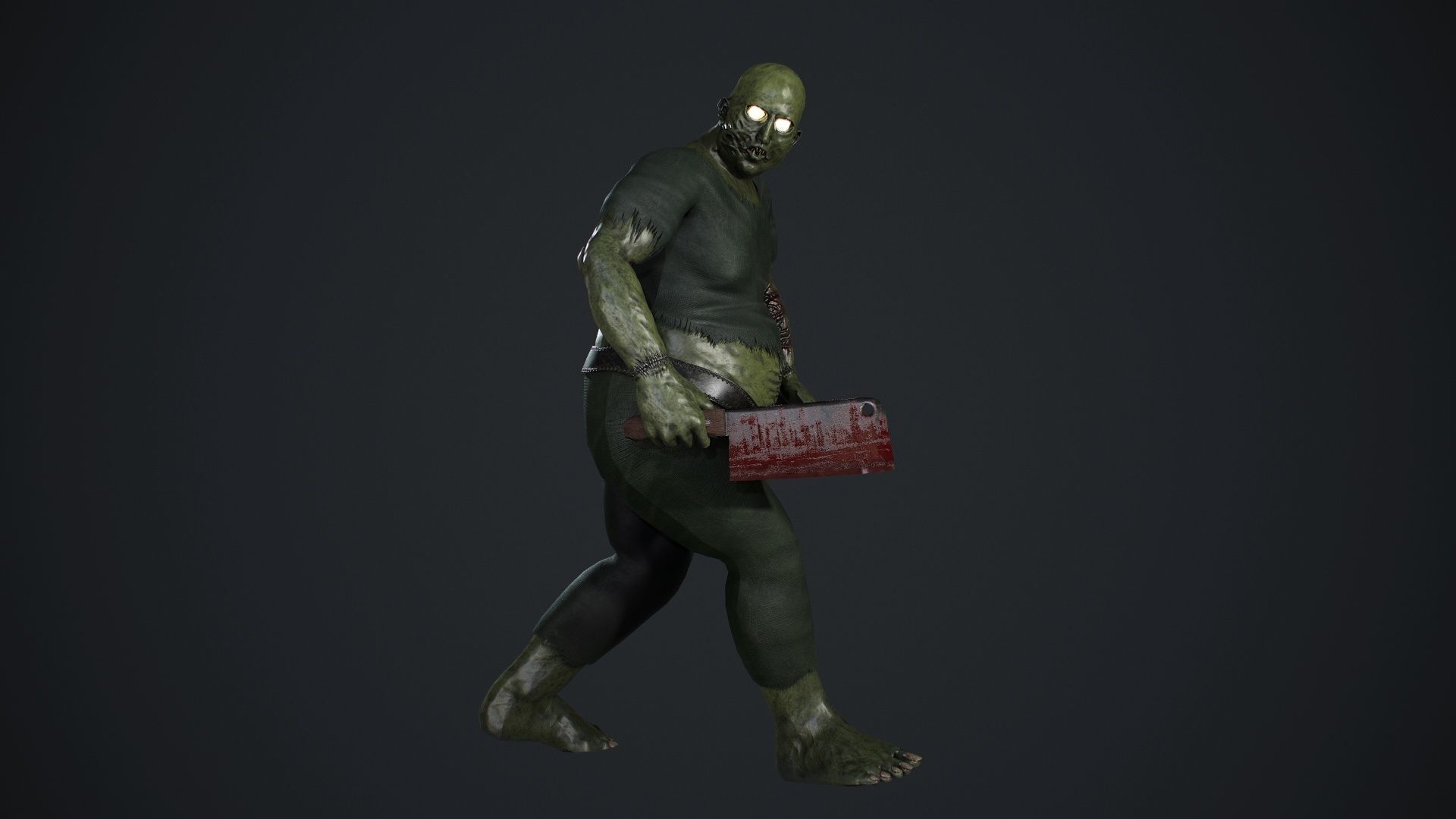 Fat Zombie Low-poly 3D model_17