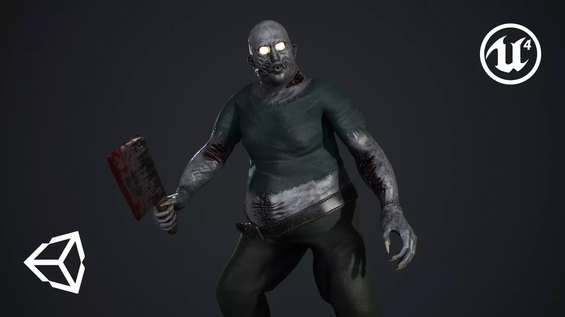 Fat Zombie Low-poly 3D model_0