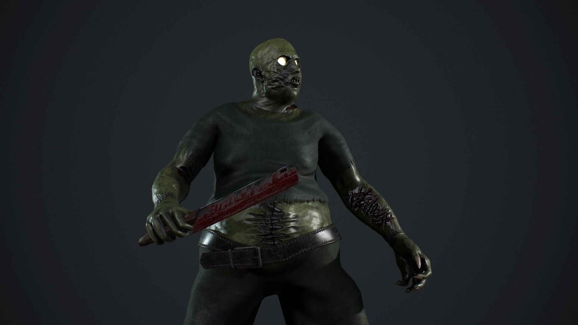 Fat Zombie Low-poly 3D model_20