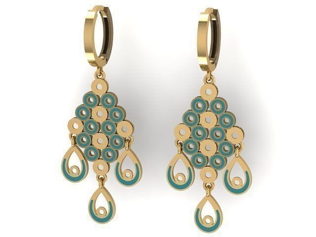 Women Enamel  Earring 3D print model