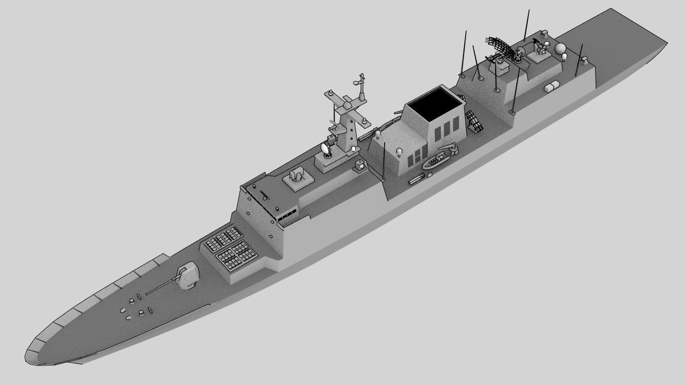DDG Chungmugong Yi Sun-sin KDX II class Low-poly 3D model_4