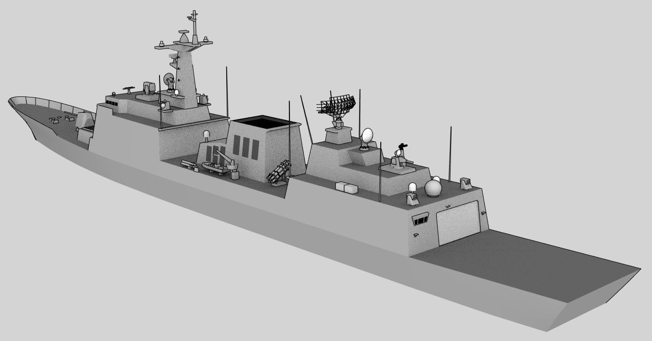 DDG Chungmugong Yi Sun-sin KDX II class Low-poly 3D model_3