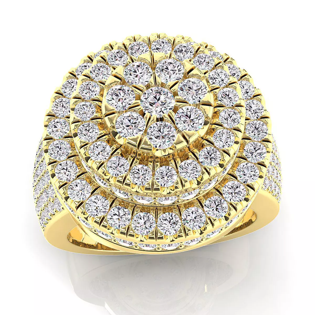 BIG HALO MENS RING 3D print model_0