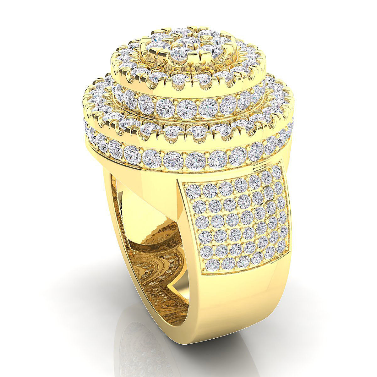 BIG HALO MENS RING 3D print model_1