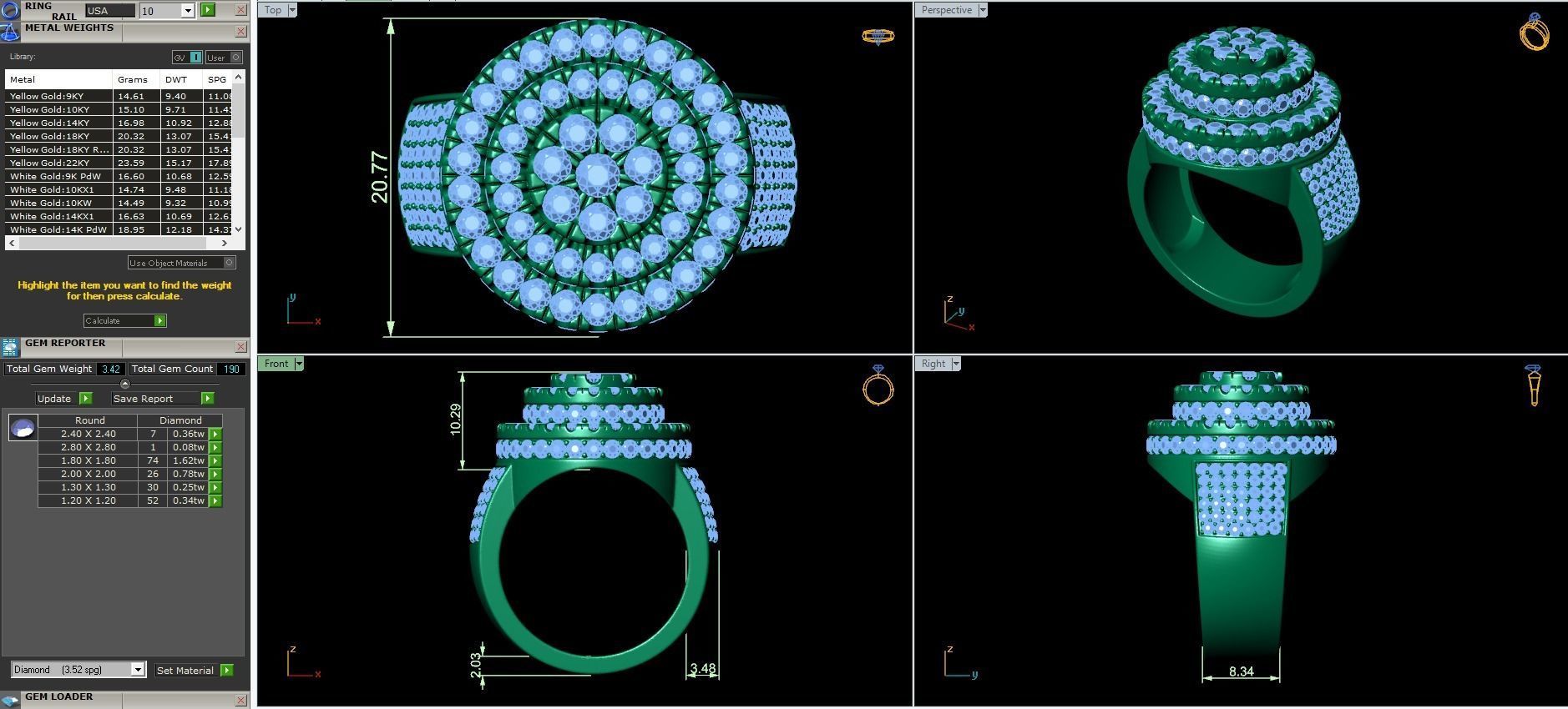BIG HALO MENS RING 3D print model_3